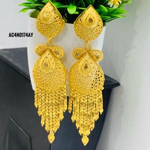 Conjunto de collar nupcial de boda chapado en oro diseño en línea joyería de moda todo tipo de diseño un gramo - Product Image 3