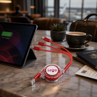 Kabel Data Pengisian Cepat 3-in-1 Bersertifikasi CE FCC 65W PD Mecha, Kabel Universal Berbahan Zinc Alloy dan Jalinan untuk Laptop dan Smartphone