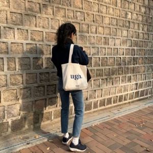 Bolso de lona Hua Cheng, bolso de hombro con estampado de moda para mujer, bolso de compras reutilizable, estilo para todas las estaciones - Product Image 6