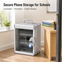 Armoire de rangement pour téléphones portables Glosen R8036 à 36 emplacements, en acier, verrouillable, avec porte transparente, pour école, salle de classe, bibliothèque