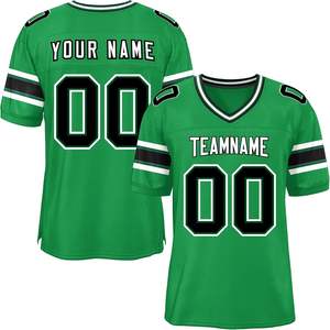 Maillots de football américain personnalisés OEM séchage rapide respirant maille polyester équipe Logo chiffres grande taille Clubwear rayures manches - Product Image 3