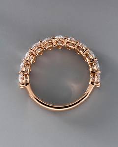 Anillo de banda de eternidad completa de moissanita de corte ovalado de 5x3mm en oro o plata | Joyería de aniversario de boda - Product Image 4