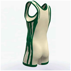 Uniforme de sport ajusté sans manches pour homme, rayé vert et blanc, respirant, évacuant l'humidité, séchage rapide, tissu extensible, taille élastique - Product Image 5