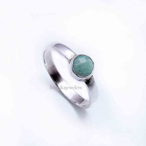 Anillo de ajuste de bisel de estilo bohemio de Plata de Ley 925 al por mayor, piedra preciosa Larimar Natural, fiesta de aniversario de boda para mujer - Product Image 1