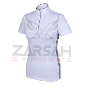 Chemise d'équitation pour femmes, manches longues, chemises d'équitation avec fermeture éclair 14, chemise de sport équestre - Product Image 3