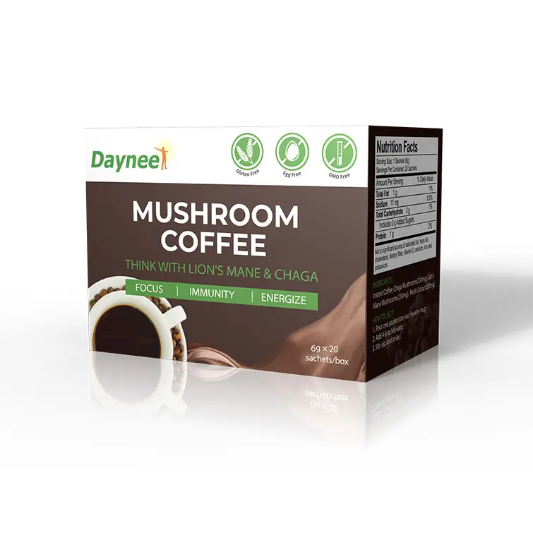 Индивидуальная этикетка растворимый гриб кофе порошок органический гриб кофе