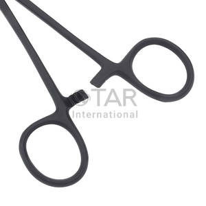 Pince hémostatique droite en noir tactique, instruments médicaux en acier inoxydable de 5.5 pouces pinces de verrouillage mâchoires dentelées pêche - Product Image 4