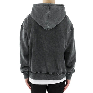 Vente en gros de sweats à capuche délavés avec fermeture éclair pour hommes 100% coton sweats à capuche délavés à l'acide avec fermeture éclair pour hommes - Product Image 4