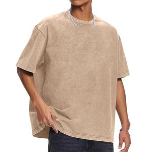 Camiseta personalizada de gran tamaño para hombre a la moda, camiseta lavada Vintage de verano con hombros caídos y lavado ácido pesado personalizado para hombre - Product Image 6