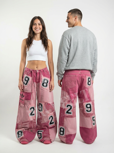 OEM ODM Personnalisé 100% Haute Qualité Jeans à Jambes Larges avec Patch Numérique Streetwear Mode Décontracté Coupe Ample Pantalon en Denim - Product Image 6