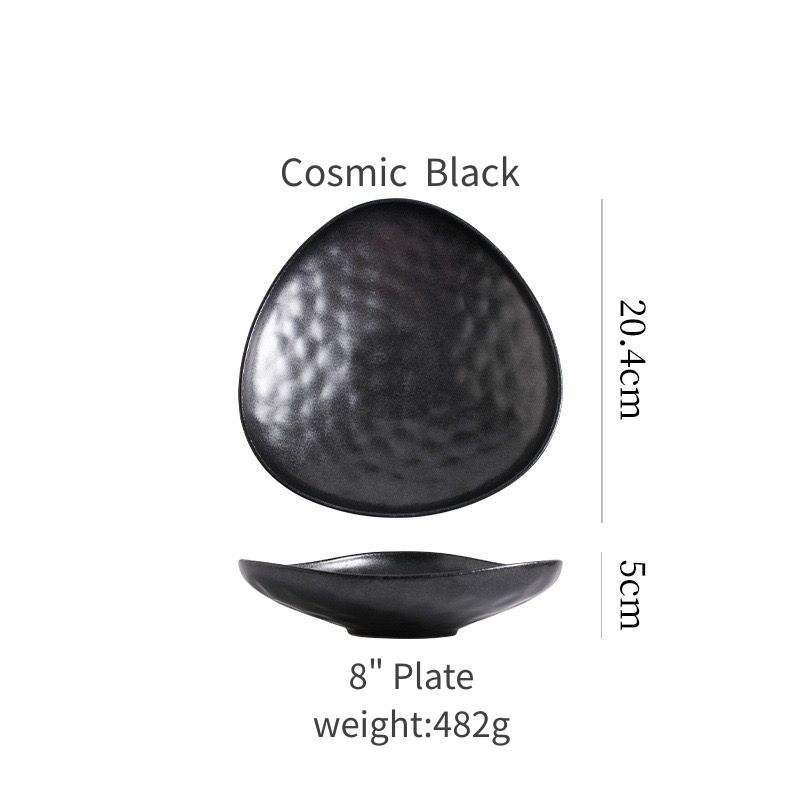 จานสามเหลี่ยม 8 นิ้ว (สีดำคอสมิก)