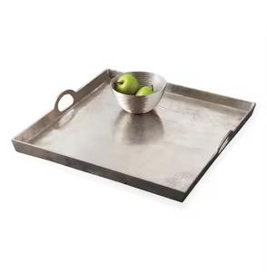 Minimal Metal Enamel Serving Tray Eco Friendly Elegant Design for Modern Dining Spaces and Simple Serving Style - Product Image 1