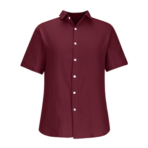เสื้อเชิ้ตแขนสั้นสีเบอร์กันดีสำหรับผู้ชายทรงปกติคอปกพับลงจากบังคลาเทศโลโก้ออกแบบได้ตามต้องการ - Product Image 1