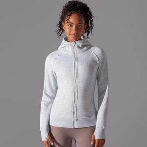 Sudadera con Capucha de Felpa Gruesa Personalizada de Moda Otoño Invierno, 100% Algodón, Cálida, con Cremallera, Suave, para Mujer, Lavado Ácido, Secado Rápido - Product Image 4