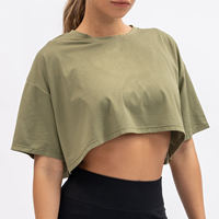 Camiseta Corta de Moda Urbana Ecológica para Mujer, de Alta Calidad, Diseño Liso y Elegante, Transpirable y Ligera para el Verano