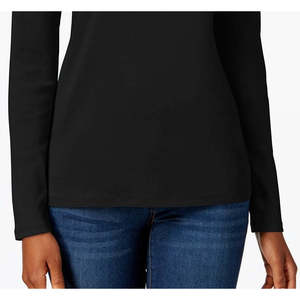 Maglia a Maniche Lunghe da Donna Charter Club XL/XL in Cotone Pima Traspirante, Stile Casual in Raso e Seta con Logo Ricamato, Colore Nero - Product Image 3