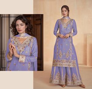 Proveedor indio Ropa étnica bordada de moda Palazzo Salwar Kameez Conjunto para bodas y eventos de fiestas étnicas - Product Image 1