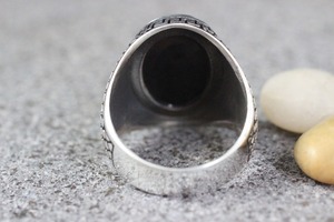 2025 High Quality Wholesale Jewelry 925 Stamp Sterling <b>Silver</b> <b>Men</b> WIth Black Stone Greek Customized Style Vintage Signet <b>Ring</b> - Product Image 5