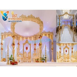 Mandap Maharani de Fibra con Aspecto de Madera, Diseño Real, para Bodas del Sur de la India, Mandap FRP para Bodas Tradicionales, Mandap para Bodas en Australia - Product Image 1