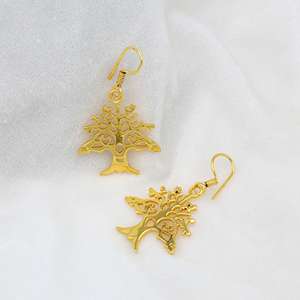 18K Gold Plated Geometric Trendy <b>Drop</b> <b>Earrings</b> for Women Nature Lover <b>Fashion</b> Jewelry Brass Material Gift Occasion - Product Image 3