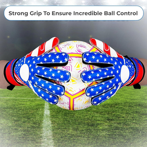 Gants de gardien de but de football professionnels en latex imperméables et respirants avec sangle de poignet réglable pour le sport en plein air, futsal, football - Product Image 2