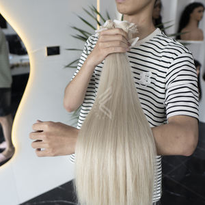 ผมแพลตทินั่มสีบลอนด์เกรด10A ผมมนุษย์ผมบริสุทธิ์สไตล์ยุโรปเป็นลอนธรรมชาติสไตล์ยุโรป - Product Image 2