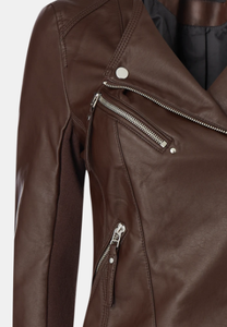 2024 chaqueta de cuero Vintage personalizada para mujer cuero Real transpirable bolsillos con cremallera costura fina nuevo diseño XL tamaño al por mayor - Product Image 2