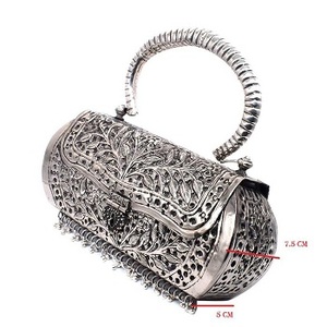 Designer Brass Metal Evening <b>Clutch</b> Bag Handmade Indian Party <b>Purse</b> Elegant Wedding Handbag for Ladies - Product Image 2