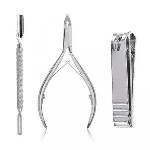 Ensemble de manucure 3 pièces pour la beauté des ongles Coupe-ongles Cutter Cuticle Pusher Trimmer Grooming Kit - Product Image 1