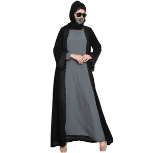 Ropa islámica para mujer, gris teñido, 2023, caftán Abaya, nuevo estilo, vestido musulmán, Abaya personalizado, abaya de diseño negro personalizado - Product Image 2