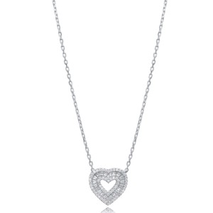 Collar con Colgante de Corazón con Circonitas, Diseño Delicado, Joyería de Plata de Ley 925 Hecha a Mano en Turquía, Venta al Por Mayor - Product Image 6