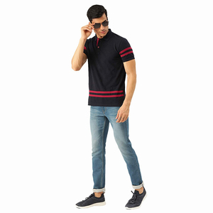 Men's Quick Dry Cotton Polo Shirt Slim Fit Short Sleeve Pullover Black Color Golf Polo Shirt With Custom Design - Product Image 5