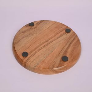 Lot de 4 assiettes à dîner en bois d'acacia pour plats, collation, dessert, assiettes en bois naturel, vaisselle de service pour le dîner - Product Image 4