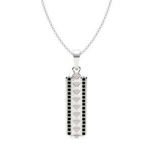 Collar con Colgante Geométrico Chapado en Rodio para Hombres y Niños, Diseño Moderno, Plata de Ley 925 - Product Image 1