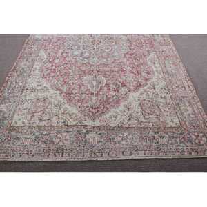 Alfombra Turca Vintage de 6,8x10 pies (207x306 cm), Alfombra Oriental Roja - Product Image 5