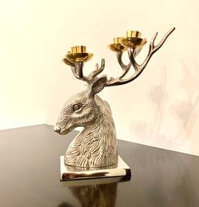 Ak Simple Nickel Decorative Aluminium Deer Candle Holder Golden <b>Tea</b> holder For Candle <b>Lights</b> - Product Image 3