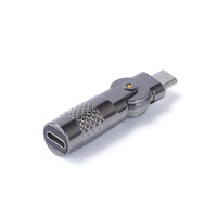 Micro vers Micro USB 180 °   Connecteur de charge rotatif Micro femelle vers Micro USB mâle Adaptateur de données rotatif Boîtier métallique Lumière LED