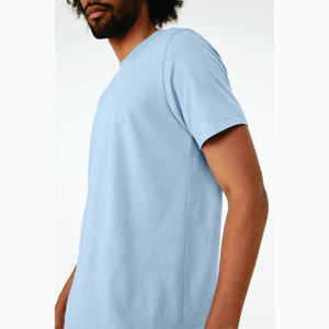 T-shirt unisexe à manches courtes bleu bébé chiné personnalisé OEM-52% coton Airlume, 48% poly, 4.2 oz - Product Image 5