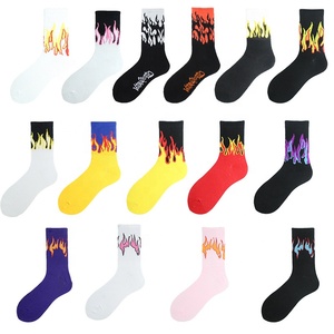 JAYCAN SPORTS Customized Flame Floral Pattern Sporty Skateboard <b>Socks</b> for Men Women 100% Cotton Quick Dry <b>Winter</b> Crew - Product Image 3