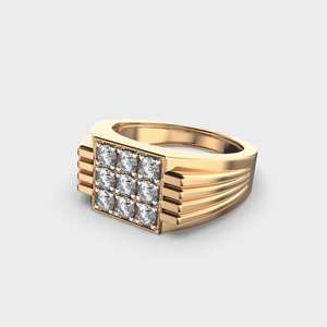 18K or torsadé laboratoire cultivé diamant épais bande grappe diamant bague de fiançailles bague de mariage hommes fantaisie saint valentin bijoux - Product Image 3