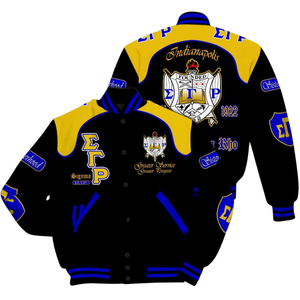 Sigma เสื้อแจ็กเก็ต Gamma Rho founders 1922สีฟ้า sgrho เสื้อโค้ทพุดเดิ้ลสไตล์กรีก - Product Image 3