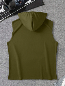 Sweat à capuche sans manches décontracté pour homme, sport et loisirs, gilet à capuche de haute qualité, coupe ample - Product Image 2