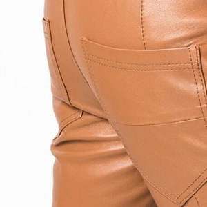 กางเกงหนังแฟชั่นสำหรับผู้ชายกางเกงแฟชั่นหนังดีไซน์ตามสั่ง - Product Image 6