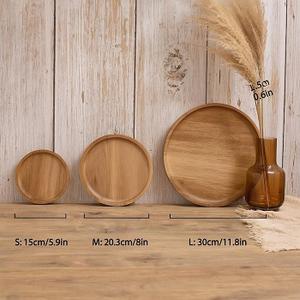 Gran oferta, bandeja redonda de madera con asa, bandeja elegante para servir o almacenar de GM IMPEX - Product Image 3