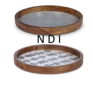 Hot Selling Custom Made Wooden Serving Tray for Weddings and Events <b>Walnut</b> Finish for Pasta or Sweet Serving - Product Image 1