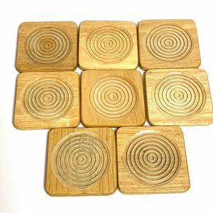 Dessous de verre en bois de conception fantaisie carré et forme paire dessus de Table en bois naturel dessous de verre décoratif conception Simple tire-bouchons et ouvre-bouchons - Product Image 4
