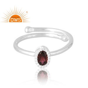 Anillo de piedras preciosas granate Natural de Plata de Ley 925, joyería personalizada para mujer, regalo para ella - Product Image 3