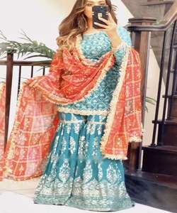 Traje Salwar Kameez Estilo Indio Pakistaní, Listo para Usar, Traje de Algodón para Mujer, Vestidos Elegantes Cosidos - Product Image 4