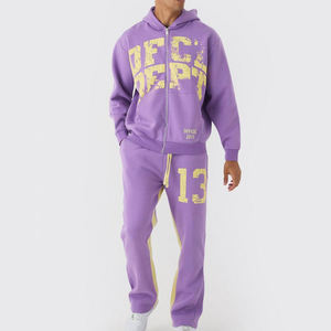 Survêtement d'hiver léger 100% coton pour hommes, couleur unie, avec fermeture éclair et logo personnalisé, respirant et abordable - Product Image 1