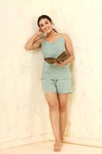 Conjunto de pijama de dos piezas para mujer de calidad superior, Camisa estampada, pantalones cortos, ropa de descanso, conjunto de pijama corto a juego - Product Image 2